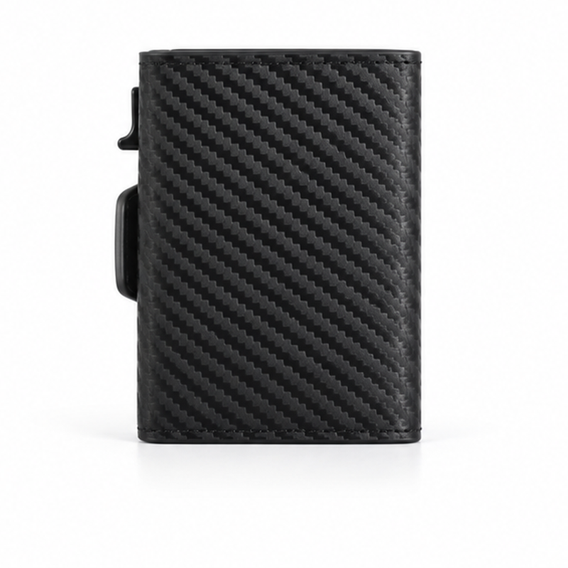 Black Carbon Fiber Smart Card Wallet-2