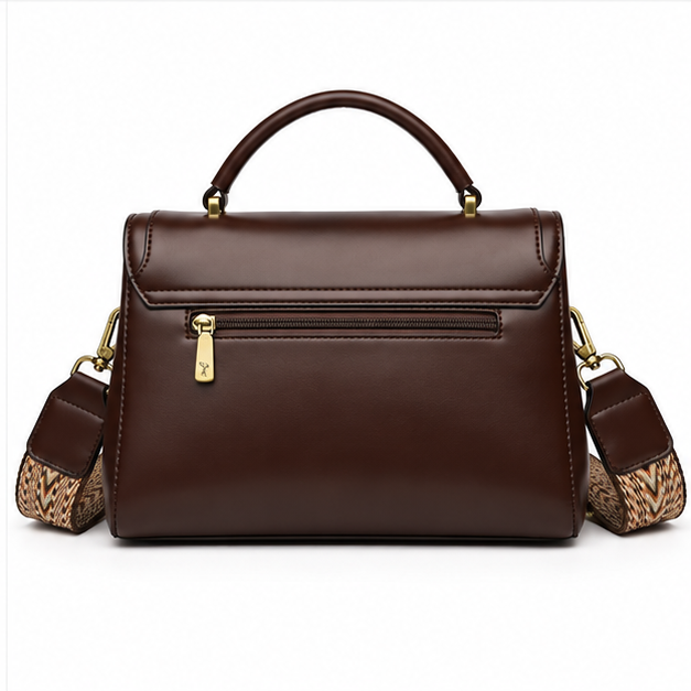 Dark Brown Classic Structured Shoulder Handbag-2