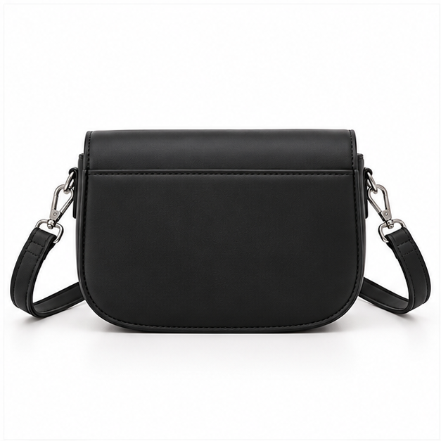 Elegant Black Saddle Crossbody Shoulder Bag-2