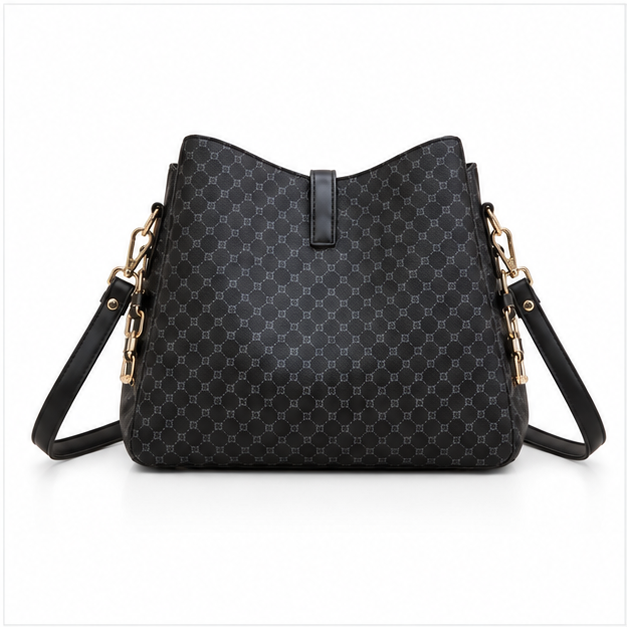 Elegant Monogram Black Shoulder Handbag Collection-2