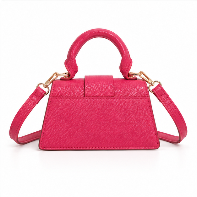 Rose Red Structured Mini Crossbody Handbag-2