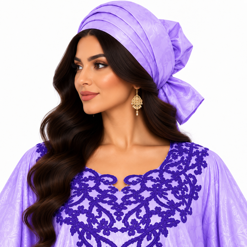 Lavender Purple Embroidered Luxury Women’s Kaftan-4