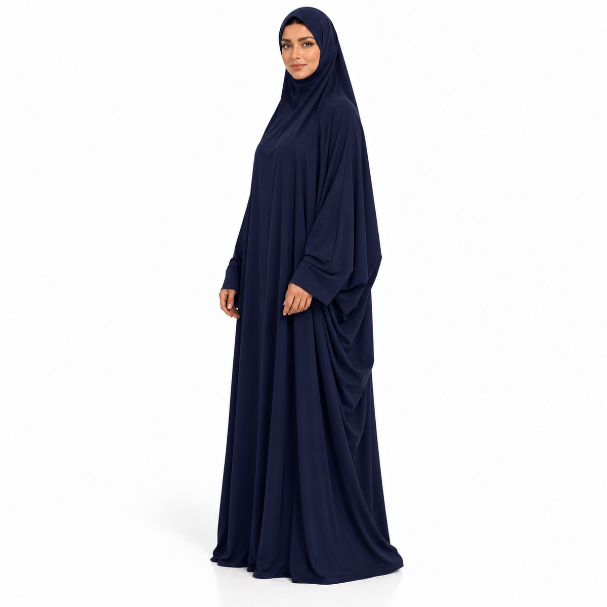 Elegant Navy Blue Women's Jilbab Dress-3