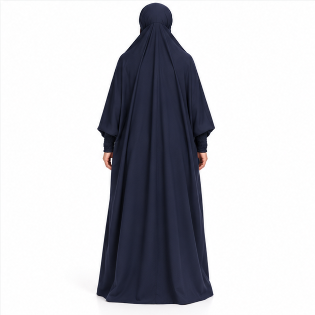 Elegant Navy Blue Women's Modest Jilbab-4