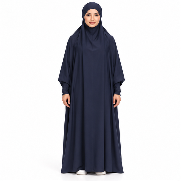 Elegant Navy Blue Women's Modest Jilbab