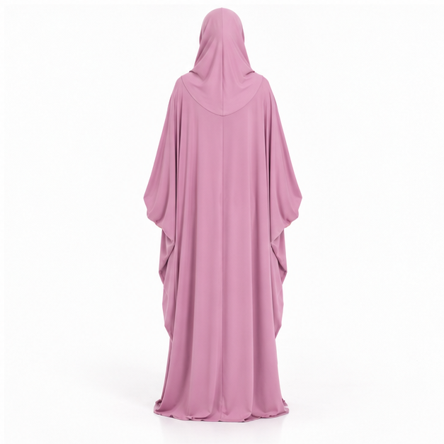 Elegant Pink Loose Fit Women's Jilbab-4