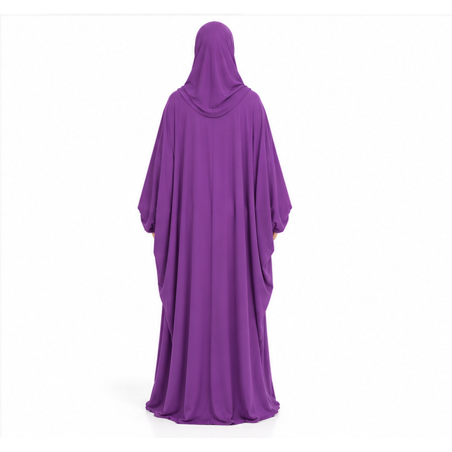 Elegant Purple Loose Fit Women's Jilbab-4