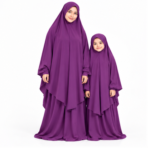 Elegant Purple Women's And Girls' Jilbab-1