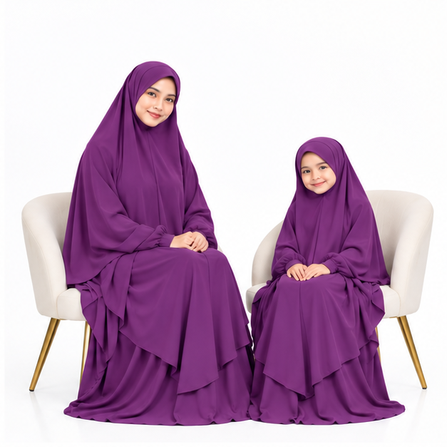 Elegant Purple Women's And Girls' Jilbab-3