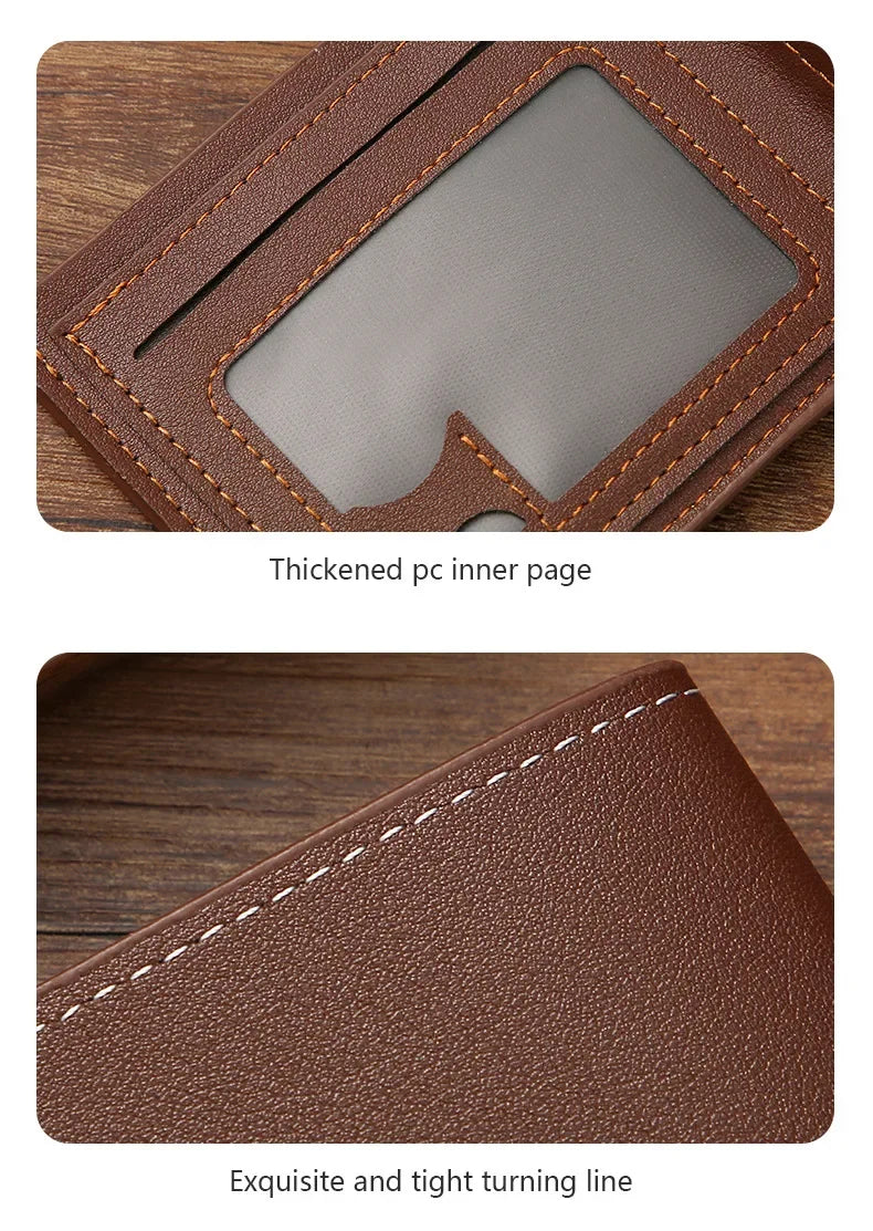 Slim Leather Wallet for Men RFID Blocking Bifold Front Pocket Wallet Minimalist Credit Card Holder Cash Money Clip-16