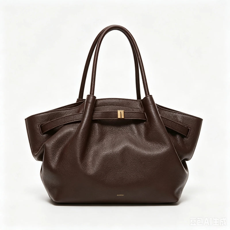 JW PEI Hana Minimalist Pebbled Leather Top-Handle Bag Women Luxury Designer Style Trapeze Tote Bag Elegant Shoulder Crossbody Purse 2026-3