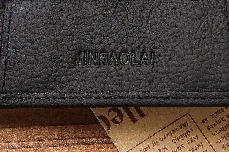 100% Genuine Leather Men Wallets Premium Product Real Cowhide Wallets for Man Short Black Walet Portefeuille Homme-37