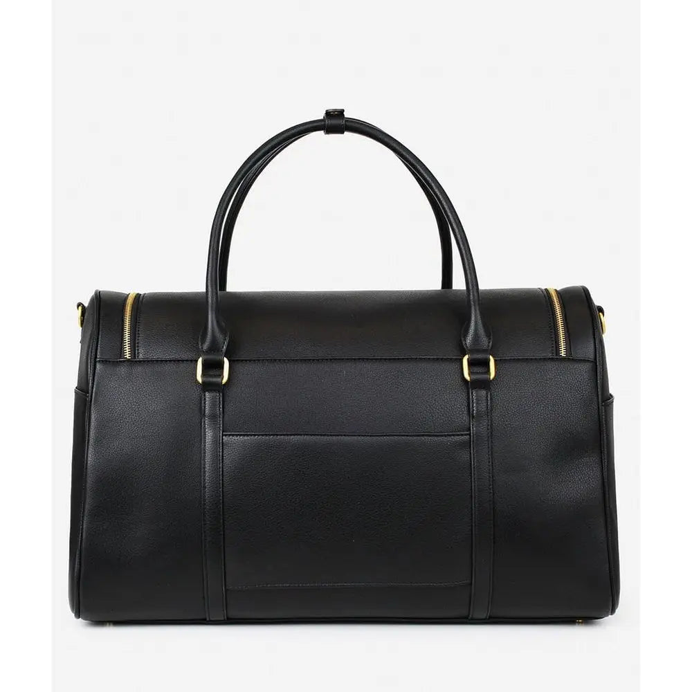 Premium Matte Leather Weekender Bag, Carry-On Luggage for Air Travel, Overnight Bag for Women, 20x10x12 inches, 39L, Black-3