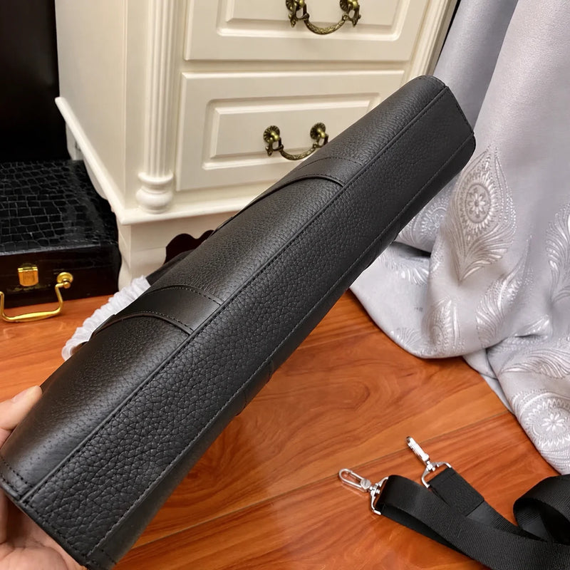 New Mens Top Handle Bags Premium Business Men Handbag Luxury Designer Leather Briefcase for Men Laptop Bags Daily Office Work Document Messenger Bag-9