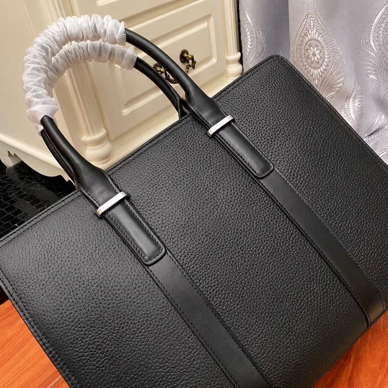 New Mens Top Handle Bags Premium Business Men Handbag Luxury Designer Leather Briefcase for Men Laptop Bags Daily Office Work Document Messenger Bag-4