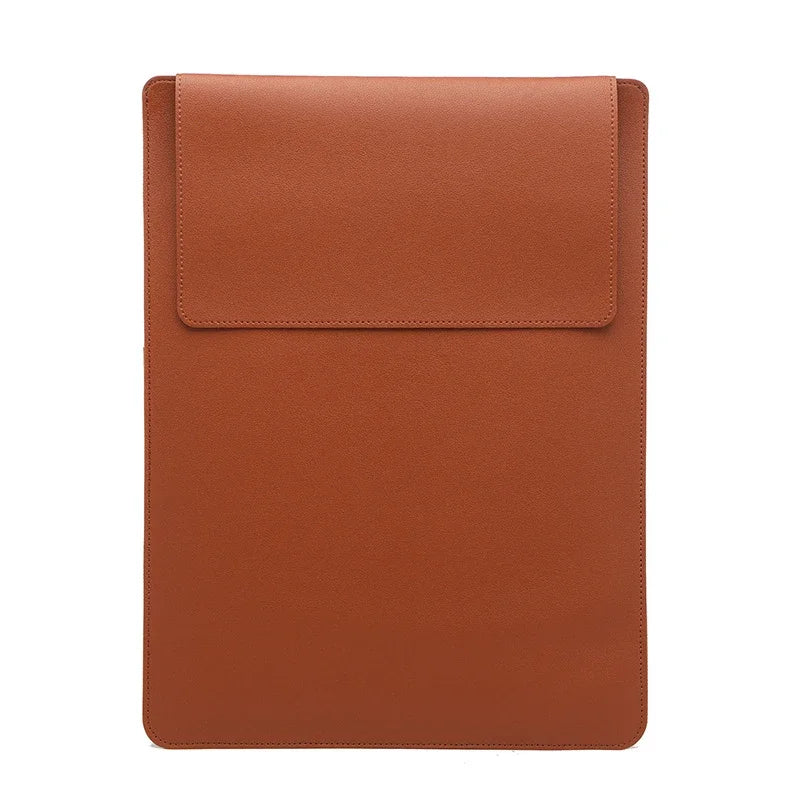 Portable Leather Laptop Sleeve Case Bag for Macbook Air 12 13 14 15 16 Inch M5 M4 M3 M2 Chip Mac Adjustable Stand Cover-16