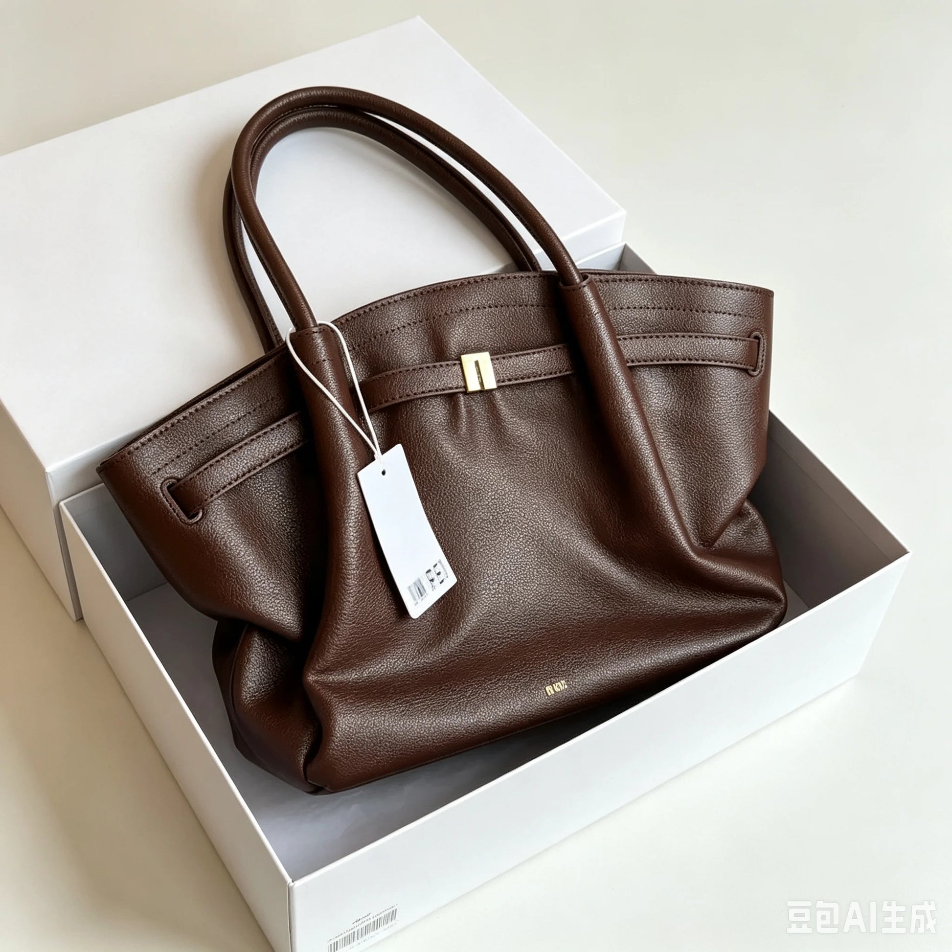 JW PEI Hana Minimalist Pebbled Leather Top-Handle Bag Women Luxury Designer Style Trapeze Tote Bag Elegant Shoulder Crossbody Purse 2026-4