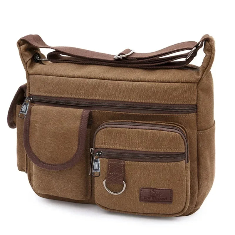 Men Casual Sling Bag Messenger Crossbody Shoulder Unisex Travel Outdoor Vintage Bags-46