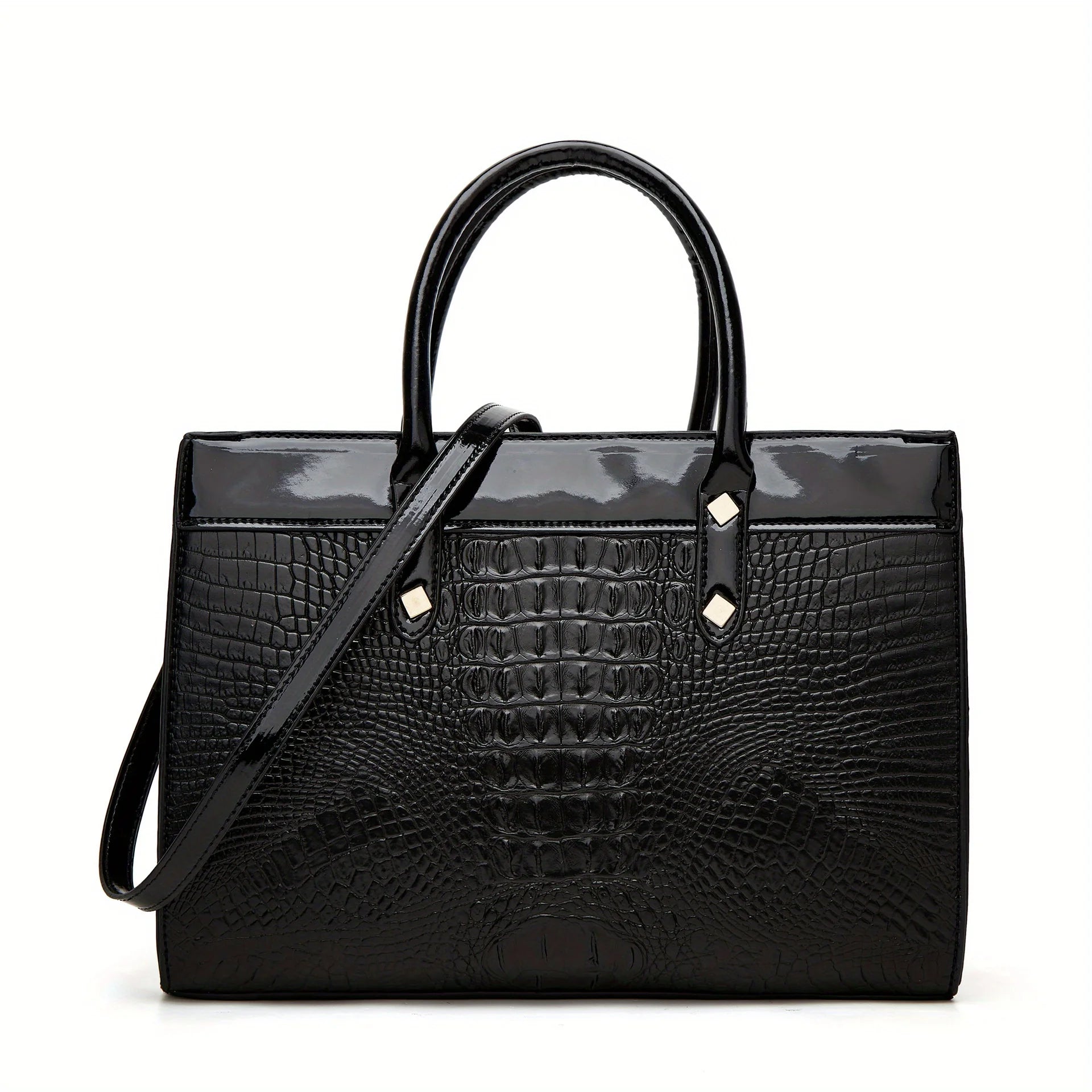 Pu Leather Crocodile Pattern Women's Fashion Bag Set Shoulder Bag Larger Capacity Tote with Multiple Compartments Crossbody Handbag Clutch Purse-15