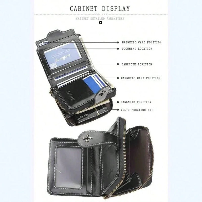 Women’s Retro Small Wallet – Mini Leather Credit Card Holder, Double-Fold Design with Zipper, Compact Aesthetic Wallet-9