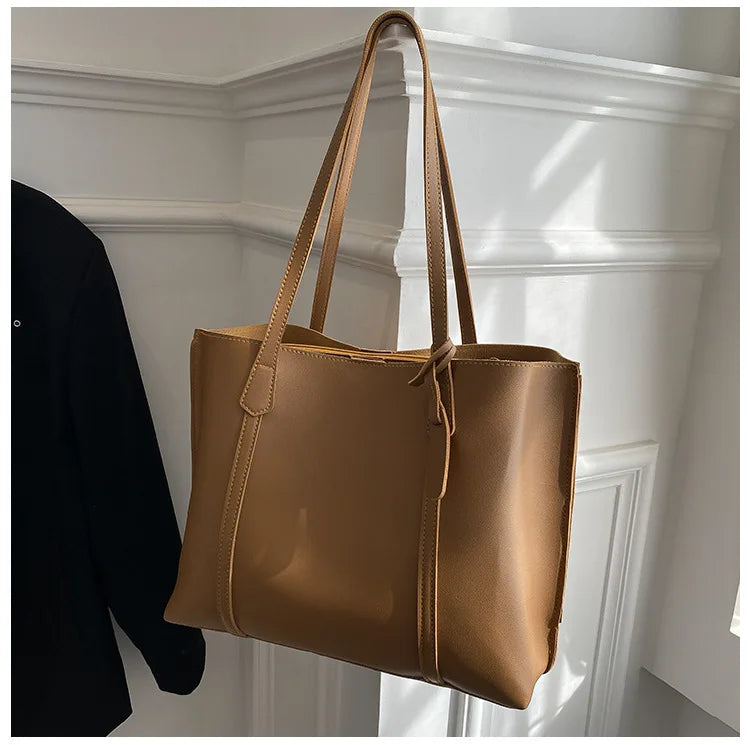 Large Capacity Women's Bag, New Soft Leather Tote Bag, Casual and Versatile Single Shoulder Bags for Woman Korean Style Handbags-34