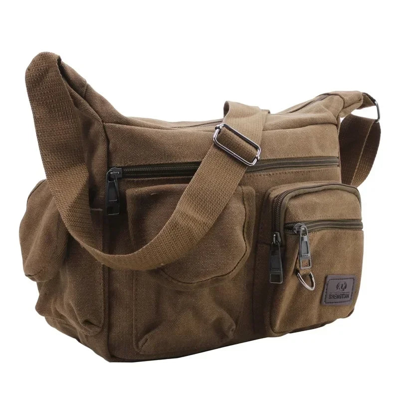 Men Casual Sling Bag Messenger Crossbody Shoulder Unisex Travel Outdoor Vintage Bags-39