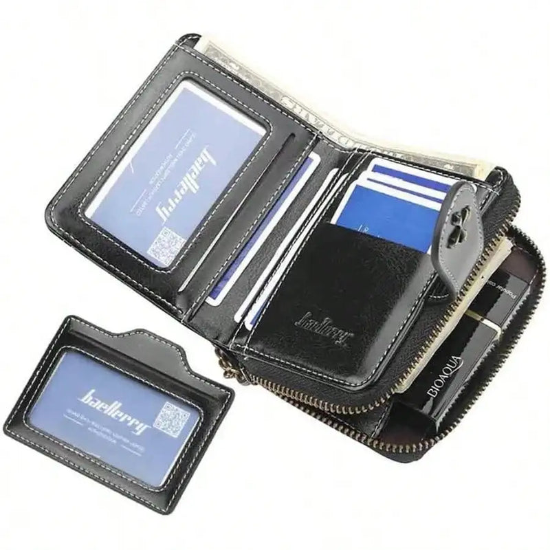 Women’s Retro Small Wallet – Mini Leather Credit Card Holder, Double-Fold Design with Zipper, Compact Aesthetic Wallet-8