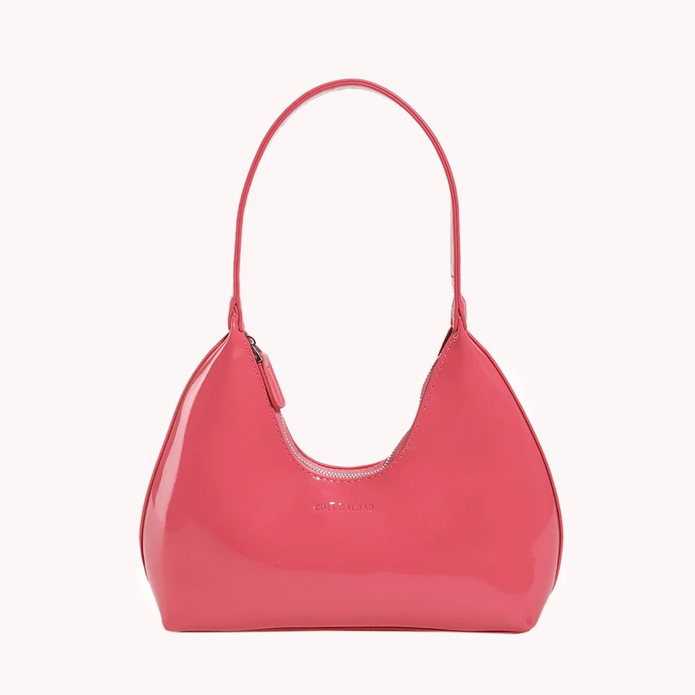 Women's Bag 2023 Patent Leather Tote Bag Versatile Fashion Shoulder Bag Satchel Hobo Bag Brand Designer Zipper Small Handbags-13