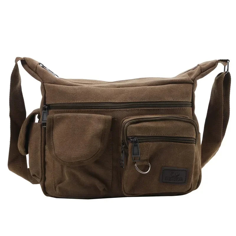 Men Casual Sling Bag Messenger Crossbody Shoulder Unisex Travel Outdoor Vintage Bags-37