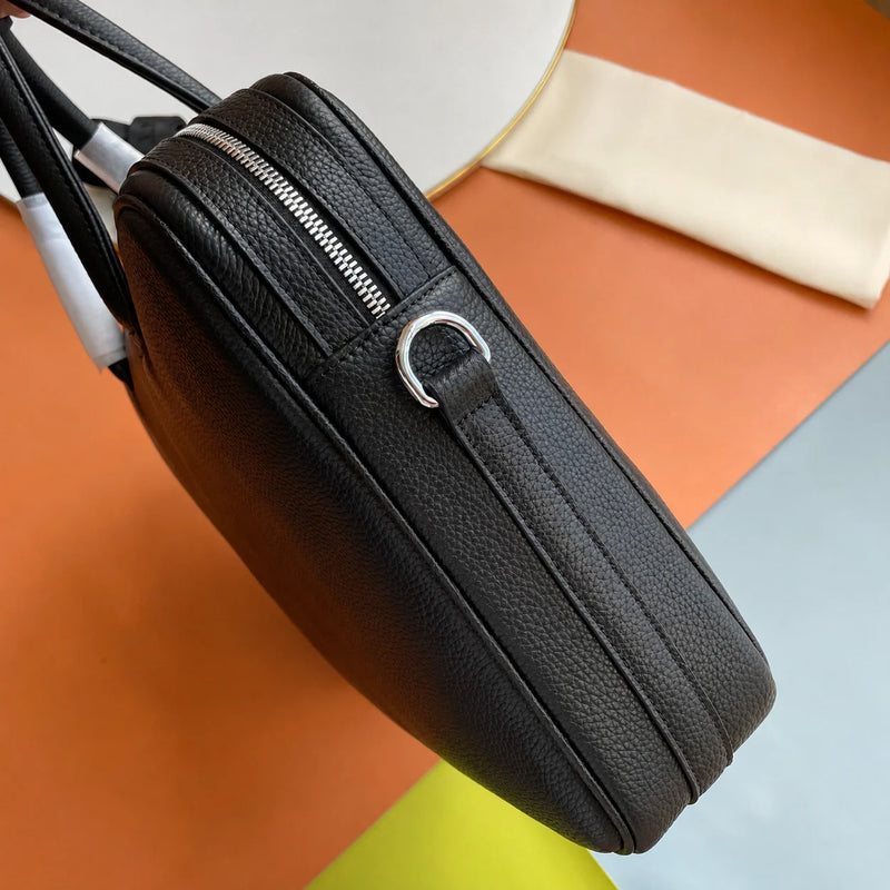 Classic Mens Top-Handle Bags Black Handbag Luxury Business Briefcase for Men Daily Office Work Handbags Cowhide Leather Travel Messenger Bags-3
