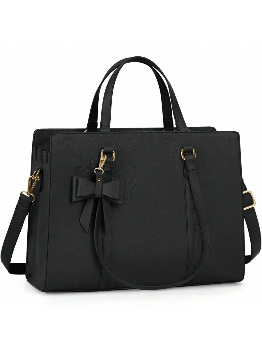 Purple Laptop Tote Bag For Women 15.6 Inch Waterproof Faux Leather Briefcase Large Capacity Shoulder Handbag Business Casual-6