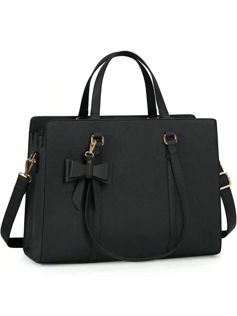 Purple Laptop Tote Bag For Women 15.6 Inch Waterproof Faux Leather Briefcase Large Capacity Shoulder Handbag Business Casual-6
