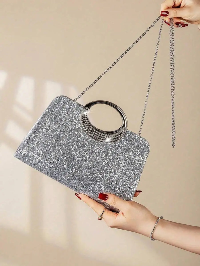 Womens Sparkling Rhinestone Clutch Bag For Evening Party Banquet Bridal Event-4