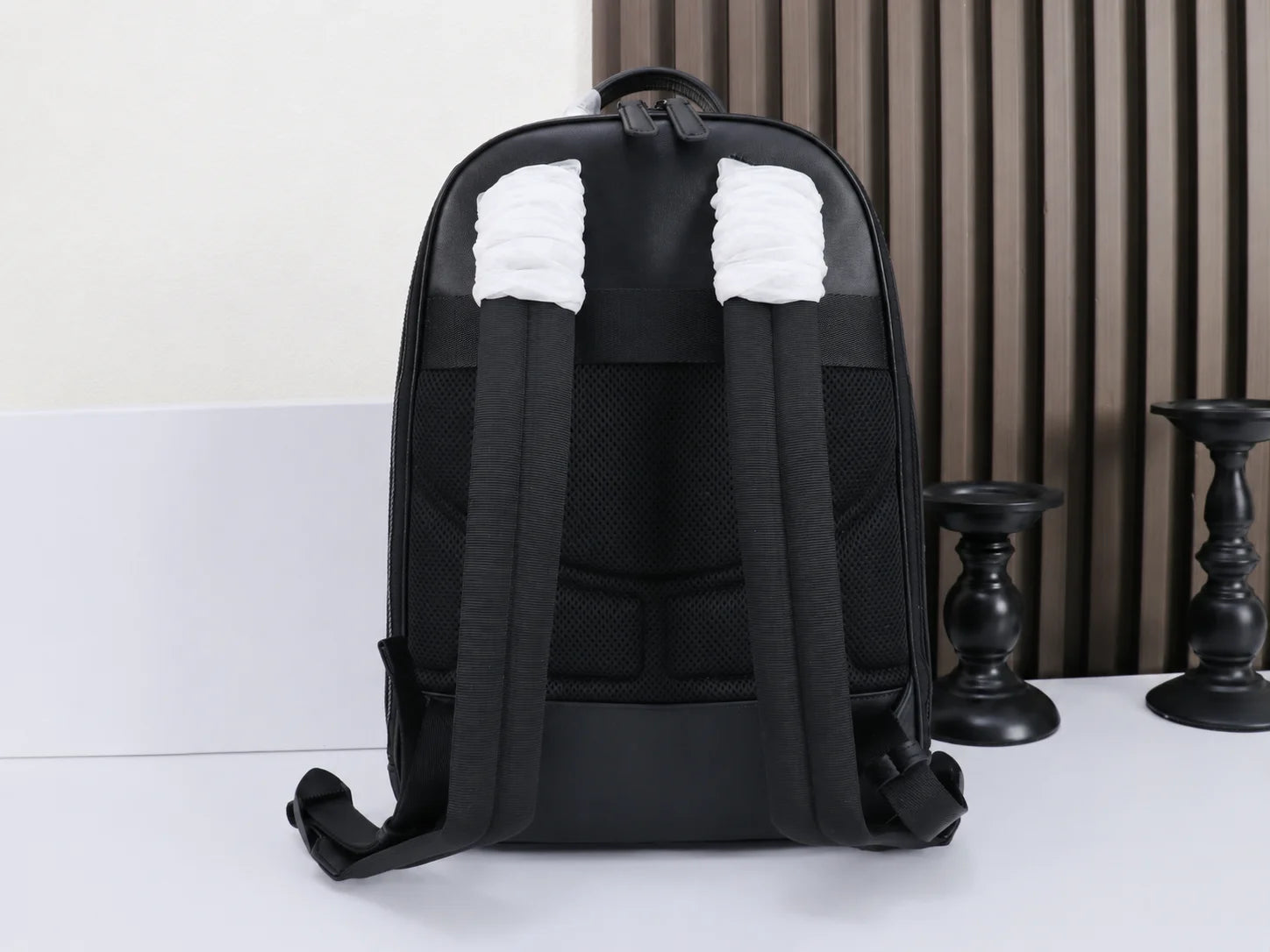 Luxury Designer Men Medium Backpack Genuine Leather 14 Laptop Bag Woven Texture Travel Rucksack Business Daypack Classic Black-10