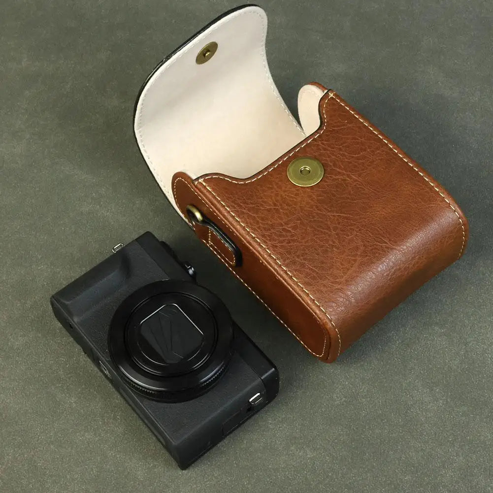 Universal Leather Camera Bag For Lumix zs99/tz99 Sony zv1m2 Canon sx730/740 Crossbody Bag Shoulder Camera Storage Bag sony 6400 dslr camera bag sony a7 iii fuji xt3