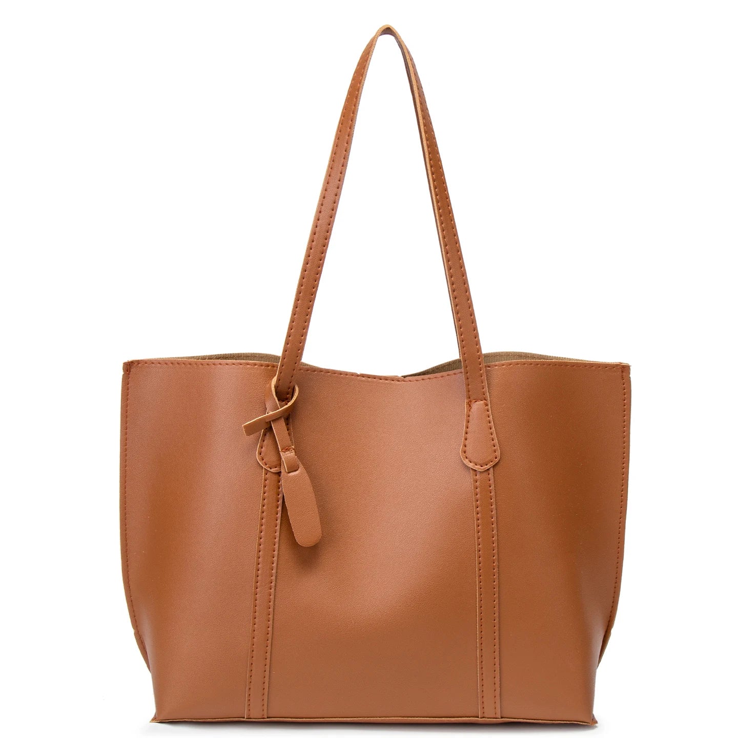 Tote Bag Solid Plain Lightweight Large Capacity PU Leather Shoulder Handbag Portable Travel Daily Women-22