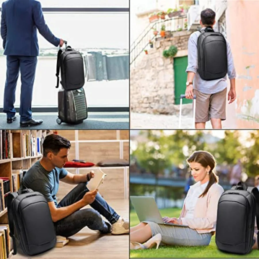 Business Backpack for Men, Slim and Expandable Waterproof Travel Laptop Backpack with USB Charger Port, Anti-Theft Lightweight-13