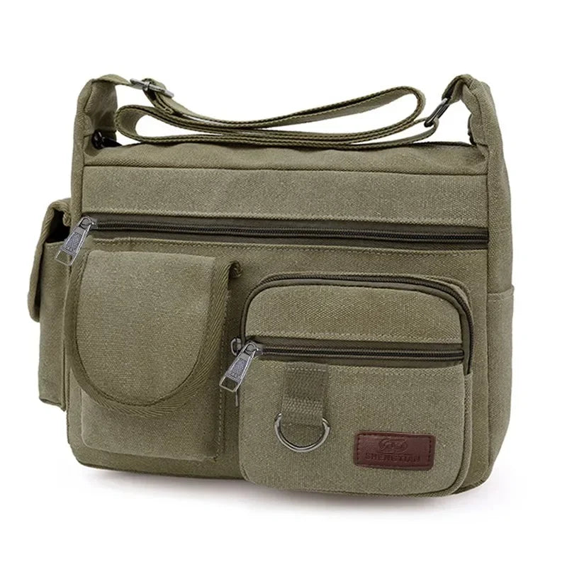 Men Casual Sling Bag Messenger Crossbody Shoulder Unisex Travel Outdoor Vintage Bags-26