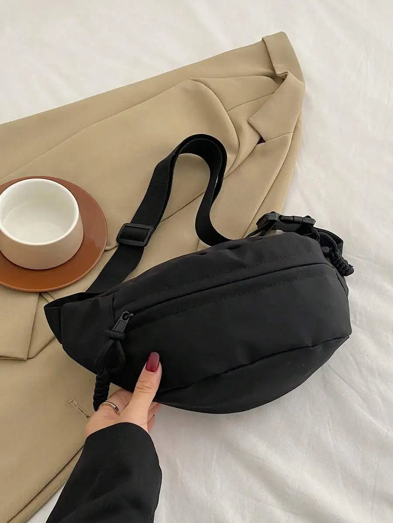 Fashionable Nylon Crossbody Bag, Solid Color Shoulder Bag, Women's Casual Crossbody Bag Suitable For Outdoor Sports-12