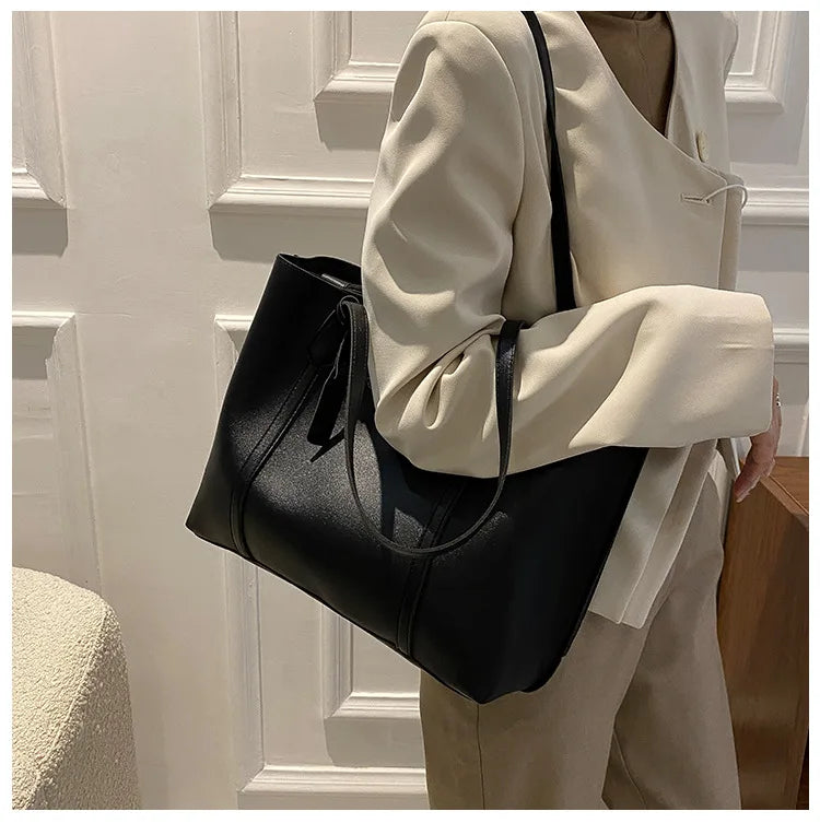 Large Capacity Women's Bag, New Soft Leather Tote Bag, Casual and Versatile Single Shoulder Bags for Woman Korean Style Handbags-20