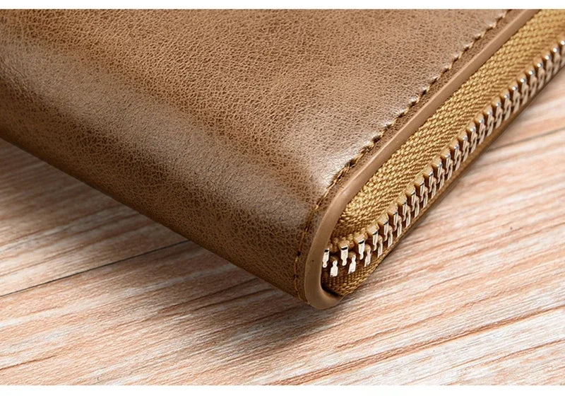Flash sale Business Card Holder Zipper Purse Luxury Wallets for Men RFID Protection Purses Carteira Masculina Luxury-21