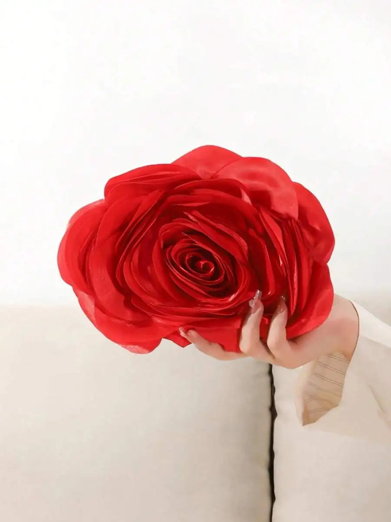 Red Flower Clutch Bag For Women Vintage Elegant Evening Party Wedding Bag-6