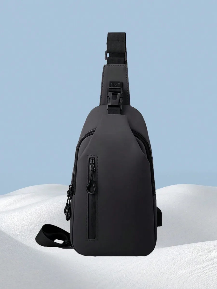 Casual Crossbody Sling Bag For Men And Women, Small Daypack With Zipper Pocket, Adjustable Strap, Fashion Chest Bag With Headphone Cord Slot For Sports, Cycling, Hiking, Running And Business Travel-16