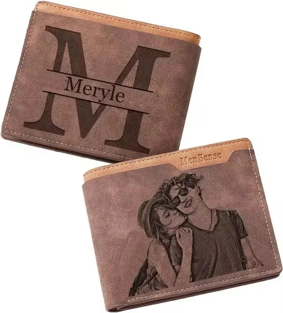 Custom Picture & Text Wallet Men's Engraved Photo Wallets Personalized Birthday Christmas Father's Day Gifts for Him Husband-7