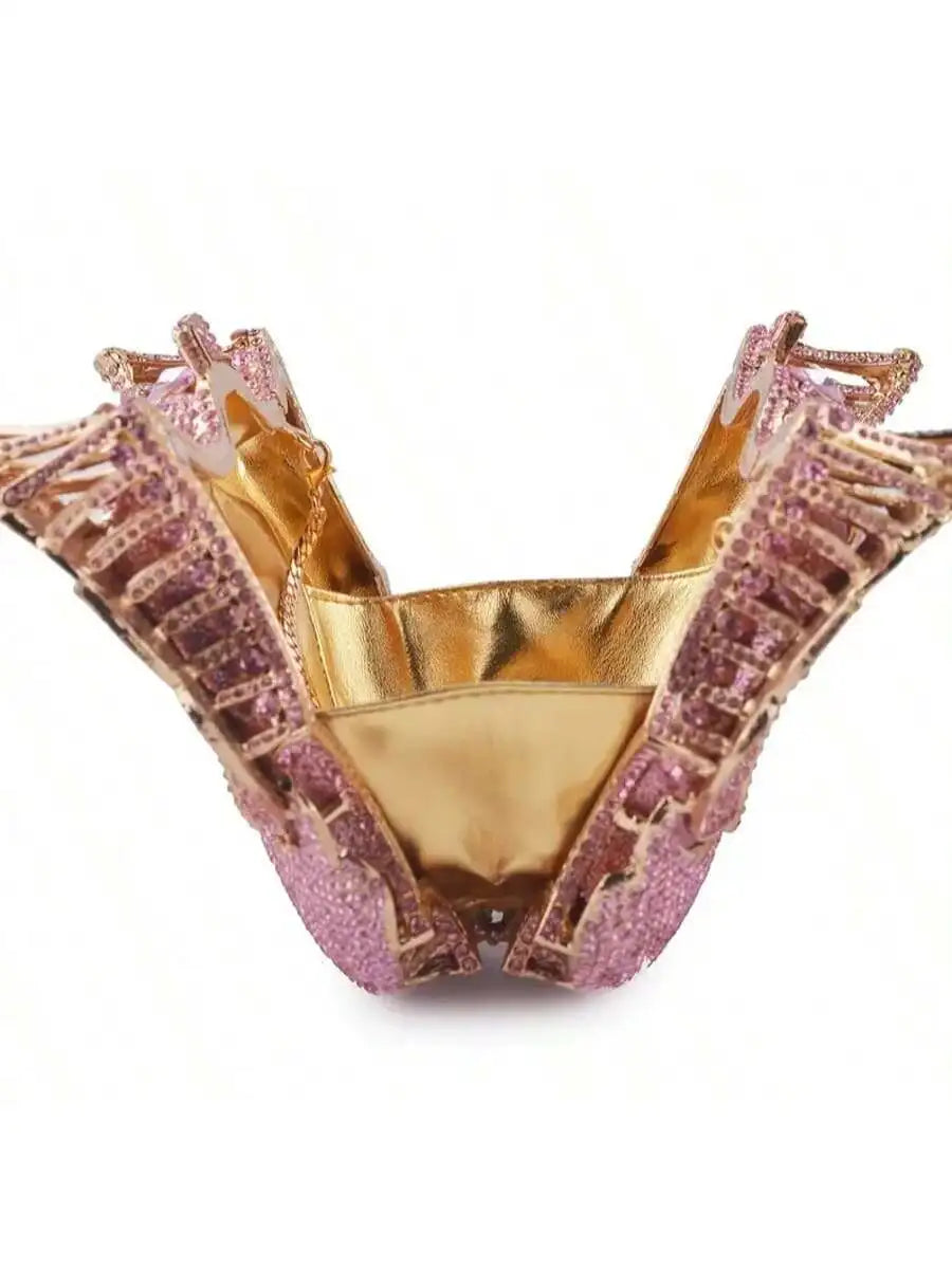 Swan Shape Rhinestone Clutch Evening Bag For Women Party Banquet Dress Accessory-4