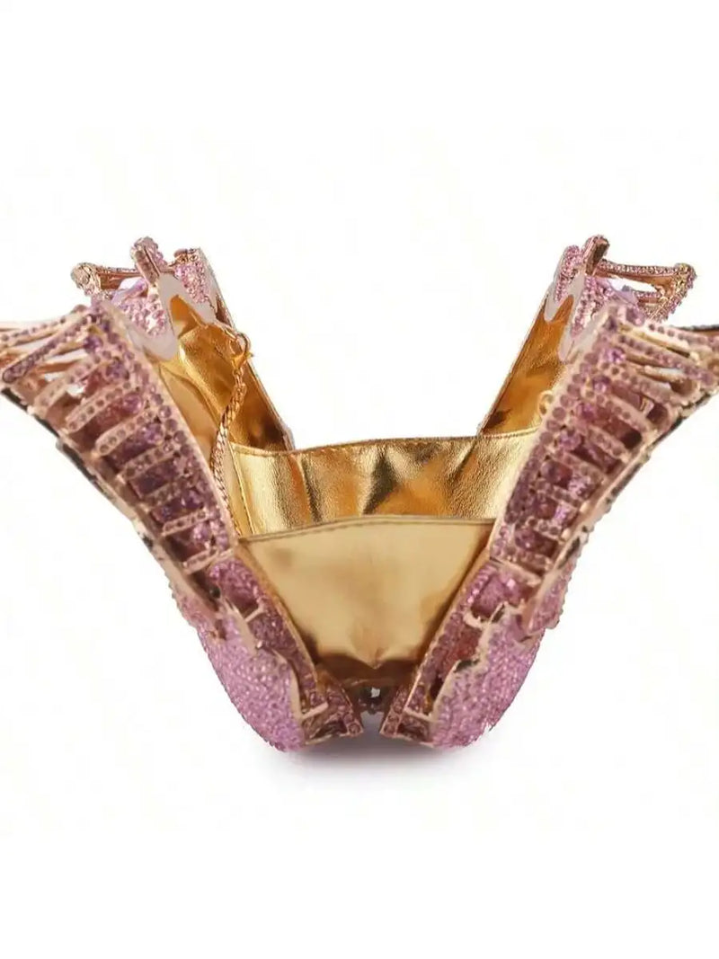 Swan Shape Rhinestone Clutch Evening Bag For Women Party Banquet Dress Accessory-4