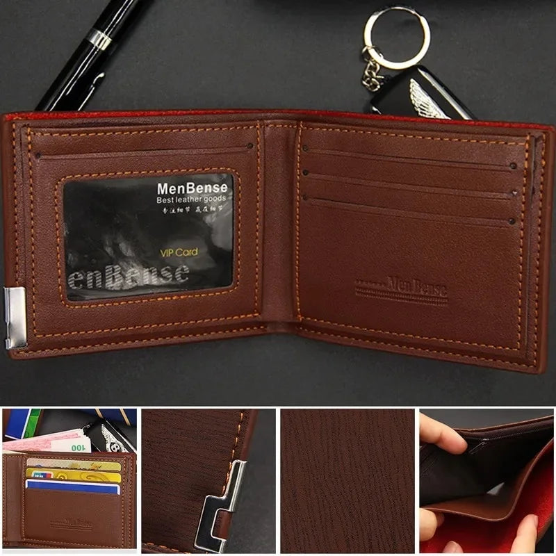 Personalized Wallet for Men Custom Wallets for Men Engraved Letter Name Leather Wallet Bifold Custom Gifts for Dad/Husband-5
