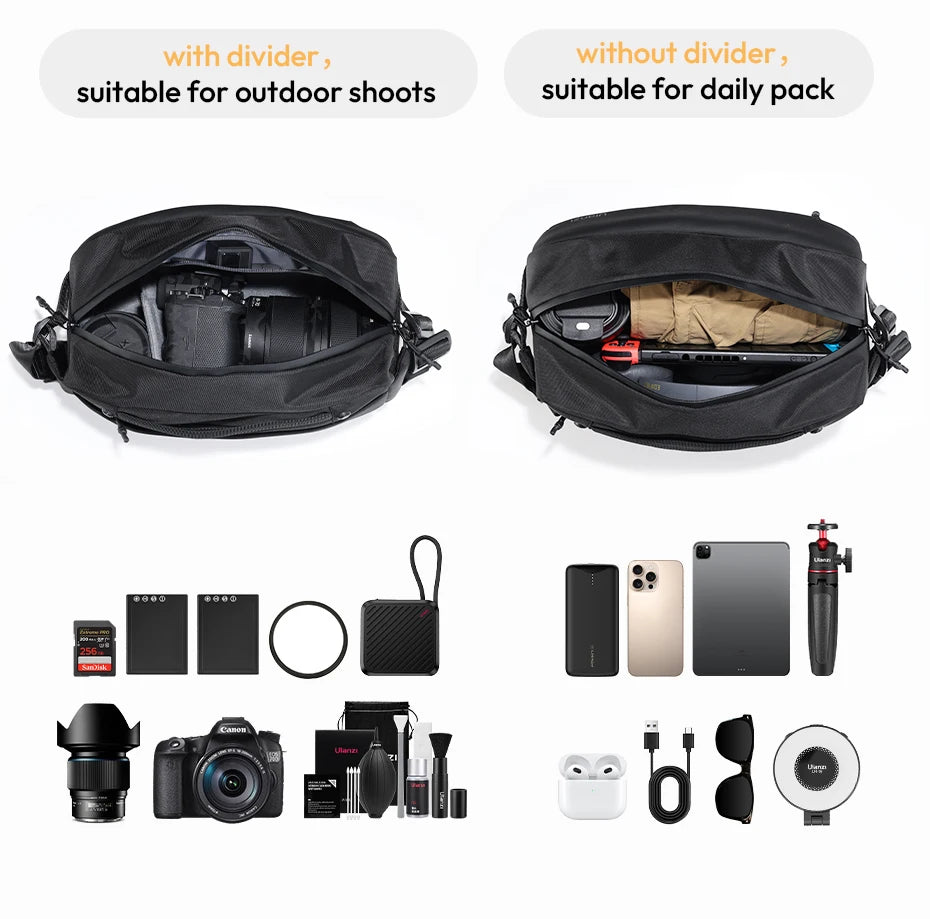 Ulanzi PB038 Travel Sling Bag V2 Compact Photography Chest Bag Waterproof Lightweight Carry Casual Bag for Camera Photography-14