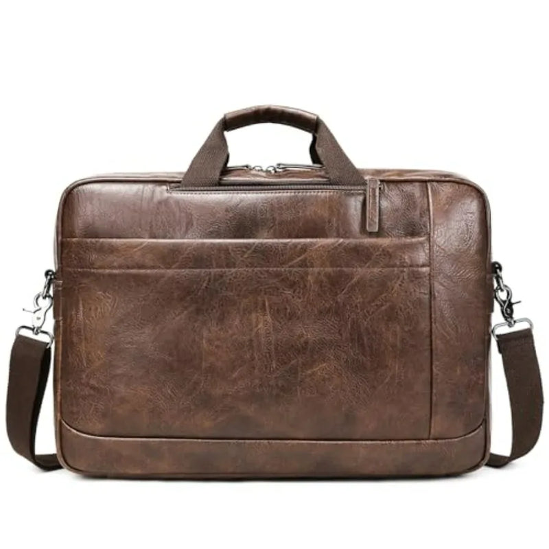Faux Leather Messenger Bag for Men 17-17.3 Inch Leather Mens Laptop Bag Leather Briefcasen Convertible Backpack 3 in 1 Comter H-13