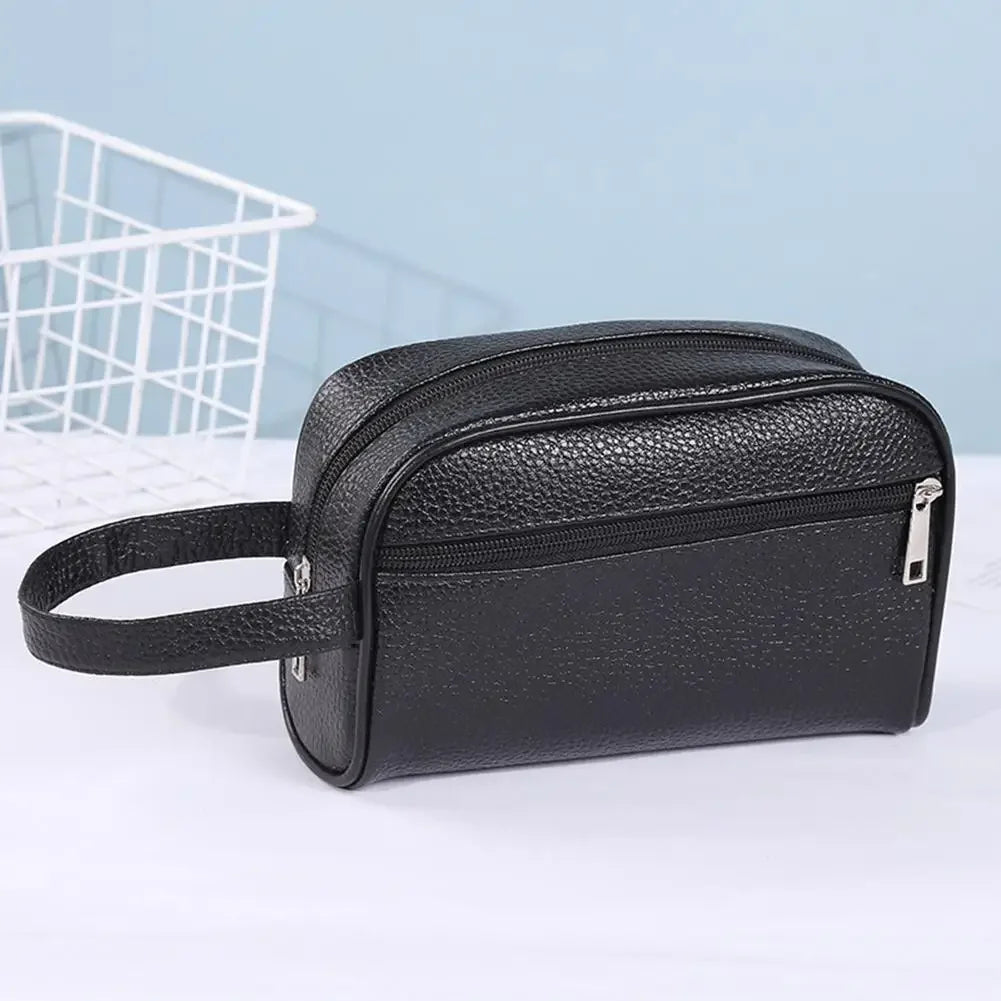 Men Wallets Retro PU Leather Business Handbags Clutch Fashion Woman Coametics Bag Credit Card Holder Mobile Phone Wristlet Bag-12